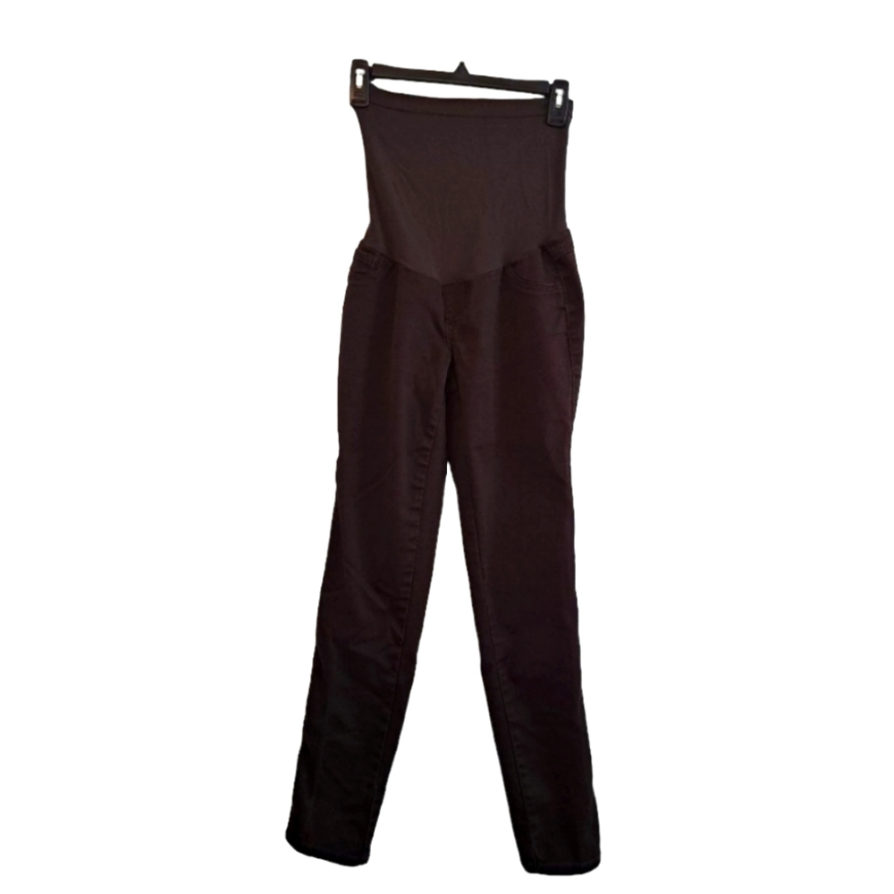 Motherhood Maternity Full Panel Brown Black Stretchy Pants Size Medium